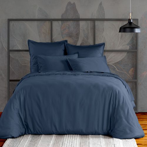Housse De Couette 240x260 Cm Satin De Coton Bleu