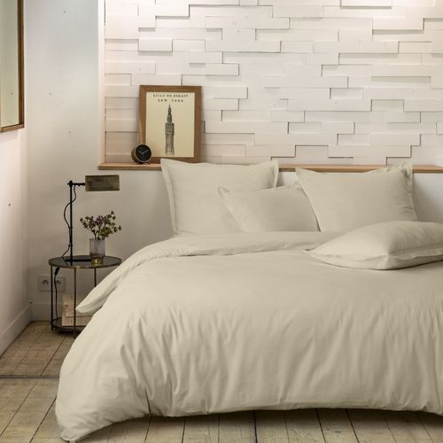 Housse De Couette 220x240 Cm Percale De Coton Ecru Naturel