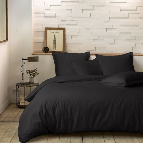 Housse De Couette 220x240 Cm Percale De Coton Noir