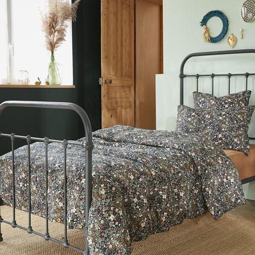 Housse De Couette 140x200 Cm Gaze De Coton Nora Minuit