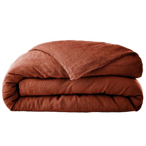 Housse De Couette 240x260 Cm Lin Français Paprika