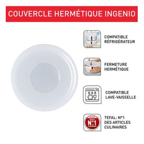 Tefal - Set De 3 Couvercles Ø16 - 18 - 20 Cm Ingenio  - Blanc