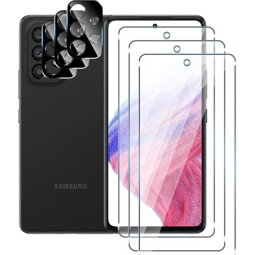 3 Pi¿¿Ces Verre Tremp¿¿ Pour Samsung Galaxy A53 5g Avec 3 Pi¿¿Ces Cam¿¿Ra Arri¿¿Re Protecteur,0,33mm 9h Duret¿¿,Anti-Rayures,Ultra-Hd Films De ¿¿Cran Vitre Protection
