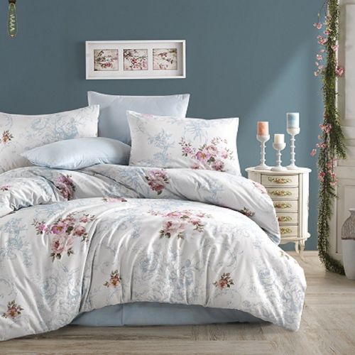 Parure De Lit 220x240 Cm Polycoton Clara Bleu