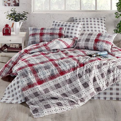 Parure De Lit 240x260 Cm Polycoton Enza Rouge