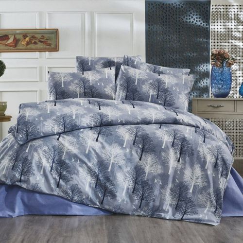 Parure De Lit 240x260 Cm Polycoton Tree Bleu