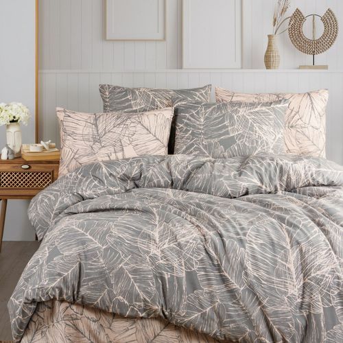 Parure De Lit 220x240 Cm Polycoton Botanik Gris