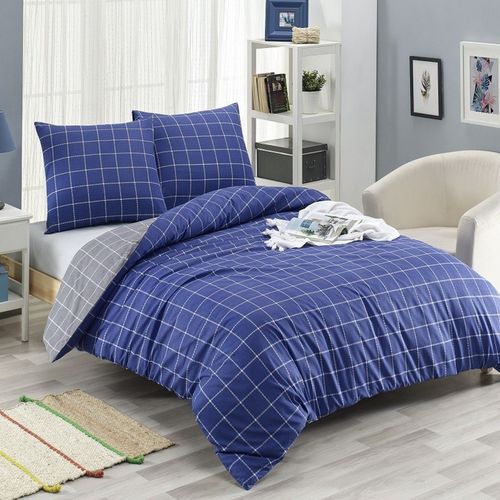 Parure De Lit 220x240 Cm Polycoton Trendy Bleu