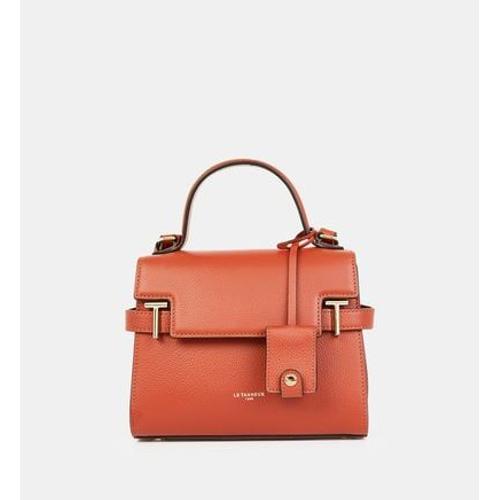 Le Tanneur - Sac cabas à rabat Émilie petit modèle cuir - Orange