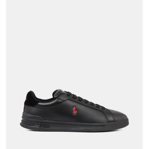 Polo Ralph Lauren Baskets Basses Tennis Cuir Lisse Noir