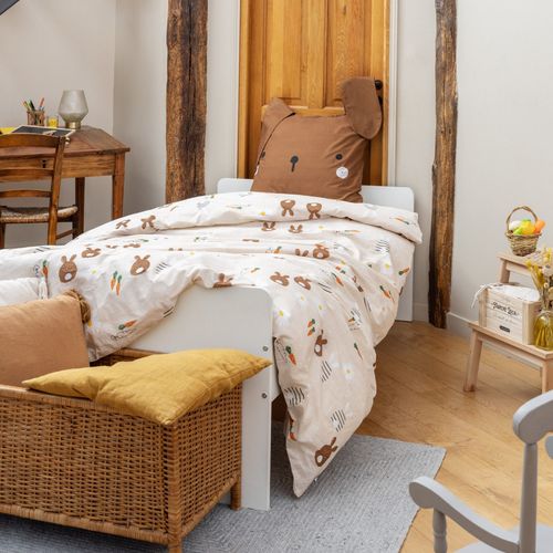 Parure De Lit Enfant 140x200 Cm Coton Pompon