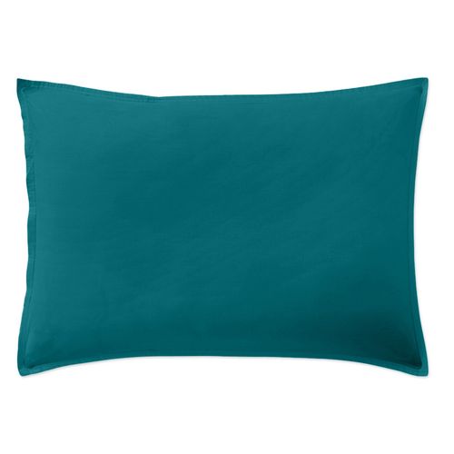 Taie D'oreiller 50x70 Cm Percale De Coton Bleu Canard