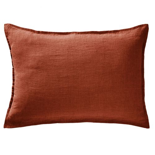 Taie D'oreiller 50x70 Cm Lin Français Paprika