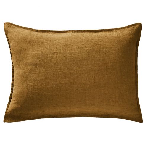 Taie D'oreiller 50x70 Cm Lin Français Caramel