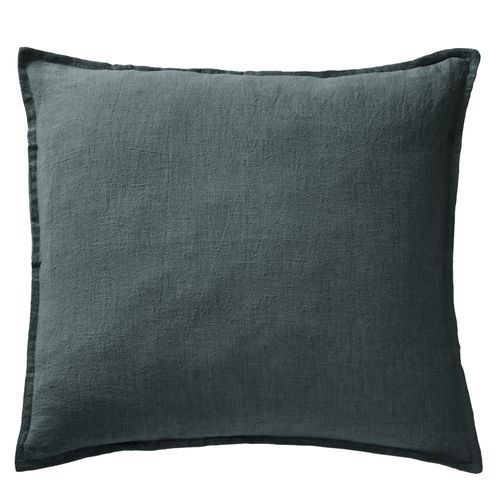 Taie D'oreiller 60x60 Cm Lin Français Ardoise