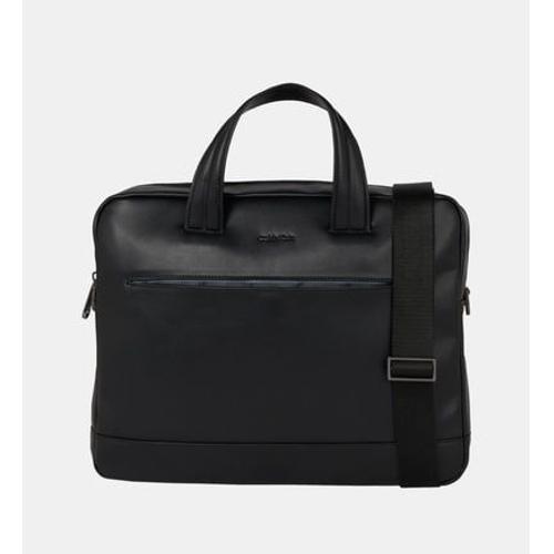 Calvin Klein - Sac porte-documents enduit  - Noir