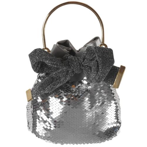 à Bandoulière pour les Femmes Sac de Messager D'Été Sac à Bandoulière Chaîne Fantaisie Mini Sac Seau de Loisir en Cuir Paillettes Océan Pu Argent