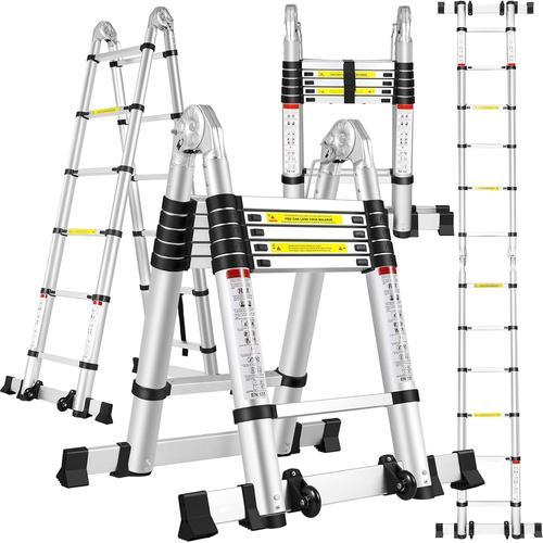 Échelle télescopique, échelle Pliante 3,8 mètres, capacité de Charge 150 kg