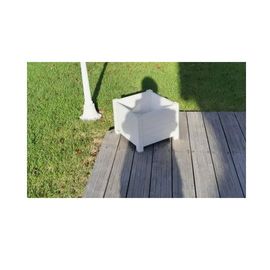 Bac A Plantes Vertes Jardiniere Pot Carré Blanc 40 Cm² Poterie Vegetaux Plantation Fleurs Arbre Contenant Recipient Back Auge Résine Jardin Intérieur Exterieur Conteneur Pr Cultiver Solide Pratic Faci
