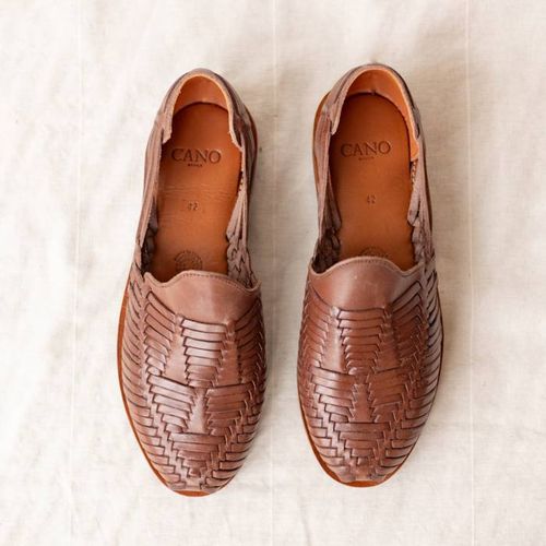 Sandale Homme En Cuir Coffee - 44