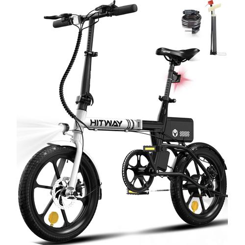 Hitway Vélo Électrique Pliable 16”E-Bike Moteur 250w Avec Batterie Amovible 36v 6,0ah
