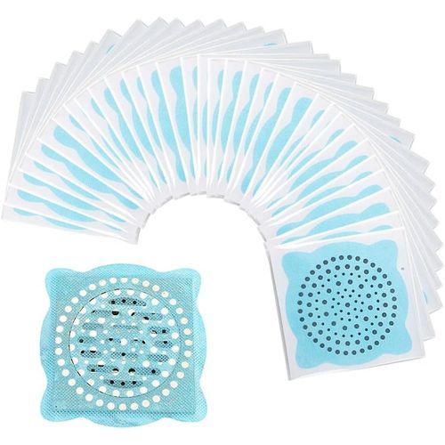 60 autocollants jetables par paquet (bleu - 10CM) pour les siphons de sol de douche, filtres ¿¿ cheveux faciles ¿¿ installer, adapt¿¿s ¿¿ la salle de bain, ¿¿ la cuisine, aux poils de chien