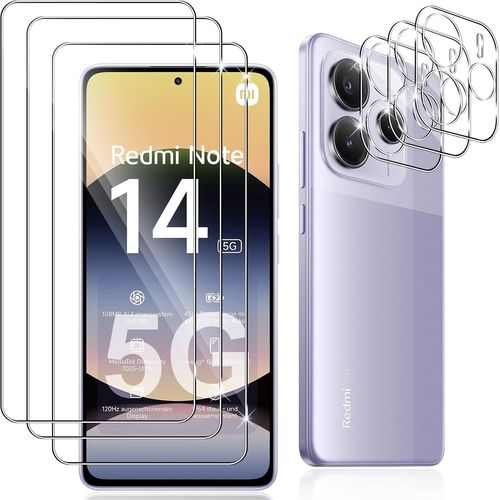 3 Pi¿¿Ces Verre Tremp¿¿ Pour Xiaomi Redmi Note 14 5g, 3 Pi¿¿Ces Cam¿¿Ra Arri¿¿Re Protecteur,9h Duret¿¿/Anti-Rayures/Sans Bulles/Ultra R¿¿Sistant,Protection ¿¿Cran