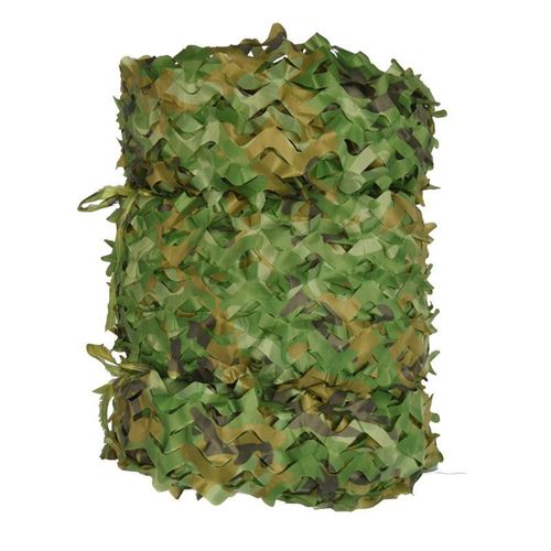 Voile D'ombrage Rectangulaire En Maille De Camouflage Verte, 3x6m, Design Camouflage