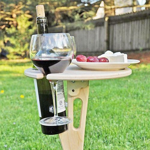 Portable Ext¿¿Rieur Pliant En Bois Porte-Verre ¿¿ Vin Plage Pique-Nique F¿ºte Table ¿¿ Vin