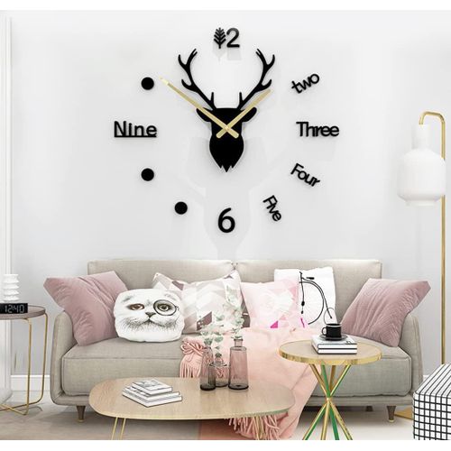 (30 pouces) Grande horloge murale 3D bricolage miroir sans cadre grande horloge murale d¿¿cor ¿¿ la maison salon chambre bureau caf¿¿ bar d¿¿coration murale