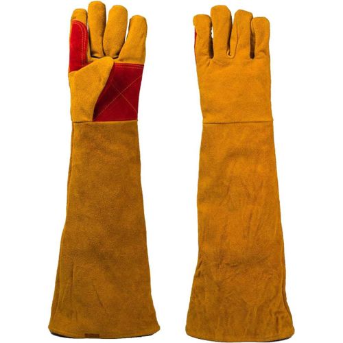 1 Paire Gants de Soudeur 60cm Isolation Anti-usure Prot¿¿ger Vachette Gants de Travail pour Soudure Ignifuge, Soudage Feu de Camp, Forge de Chemin¿¿e pour Forgeron, Barbecue