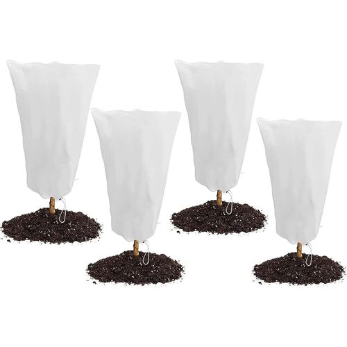 Laufunjoy 4 Pcs Housse de Protection pour Plantes 60 x 80 cm, Housse Hivernage Plante Protection Plantes Housse D'hivernage Housse de Protection pour Plantes ¿¿ Utiliser en Hiver