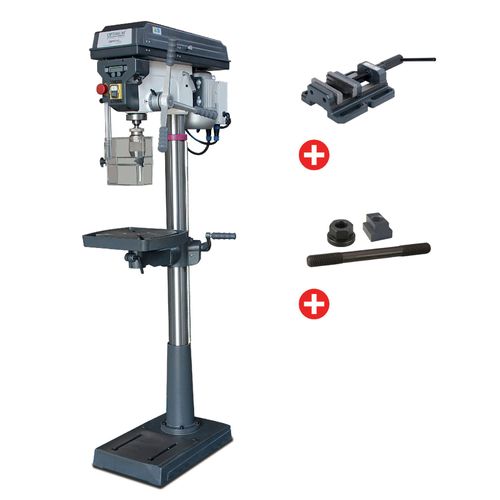 Perceuse à colonne jusque ø 25 mm CM3 750W 400V affichage digital + étau de perçage + jeu de boulons Optidrill D26PRO 400V PACK