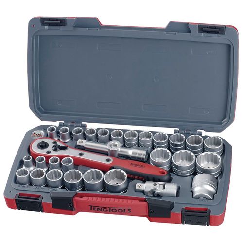 Jeu de douilles 1/2 mm/AF 30 pcs Teng Tools T1230