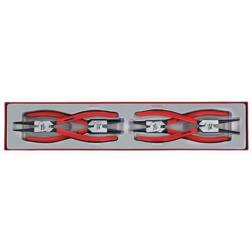 Set Pince circlips TTX-4 tray capacité 40- 100mm 4 pièces Teng Tools TTX474-9