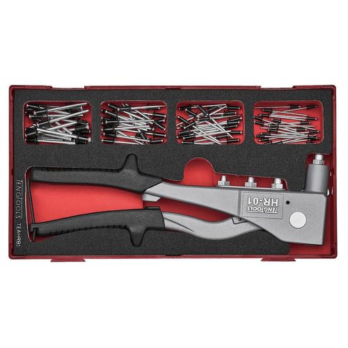 Set pince à riveter Foam1 tray 2,4- 3,02- 4,0- 4,8mm 81 pièces Teng Tools TEAHR81
