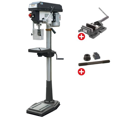 Perceuse à colonne jusque ø 25 mm CM3 750W 400V 12 vitesses + étau de perçage + jeu de boulons Optidrill DQ25 400V PACK
