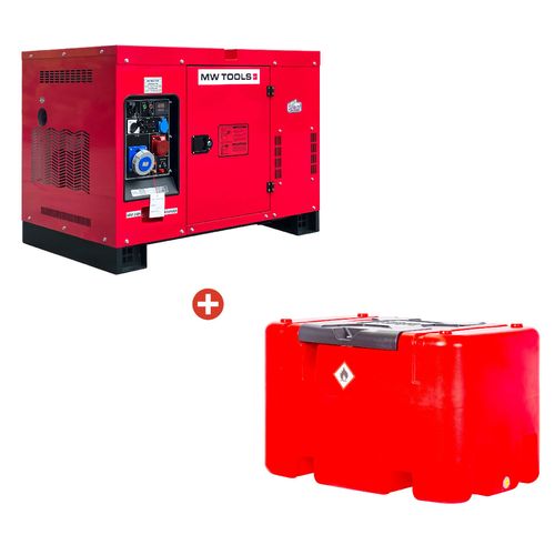 Groupe électrogène diesel 15kW + station de ravitaillement 400L MW Tools DG150EPPACK2