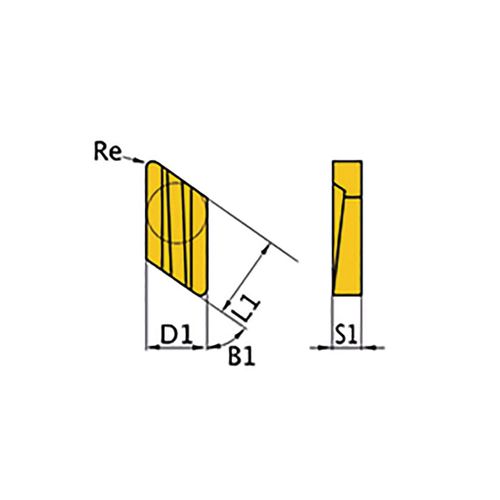 Plaquette avec revêtement 55° KNUX160405R - taille 16 - 5 pcs Optimum KNUX160405R