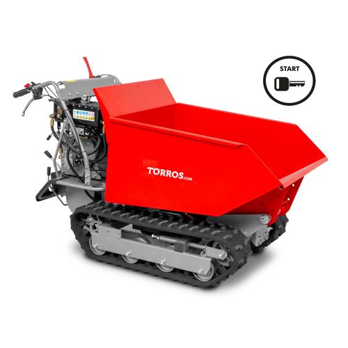 Minidumper à chenilles benne basculante 500KG 9CH 8 vitesses à démarrage électrique Torros MRD500H6E