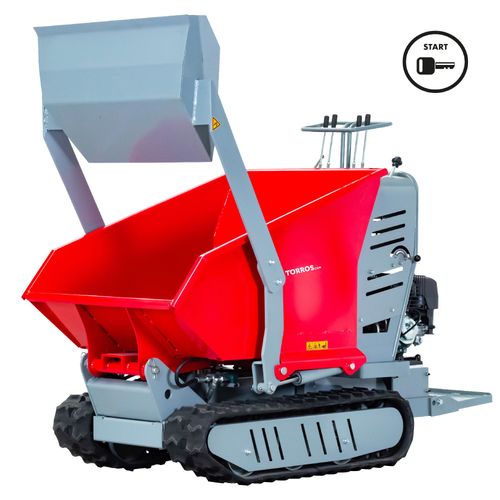 Minidumper hydrostatique à chenilles avec pelle 80KG benne basculante 500KG 9CH à démarrage électrique Torros HRD500HSE
