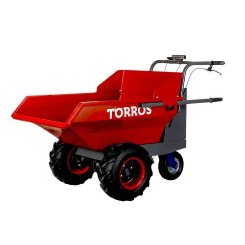 Mini dumper électrique 220l 400kg 3 roues benne basculante avec batterie 48V / 12Ah Torros MED400