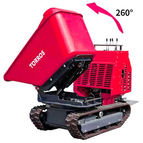 Minidumper à chenilles hydrostatique 1200 kg 13,5 ch avec benne rotative 180° et démarrage électrique Torros HRDR1200E