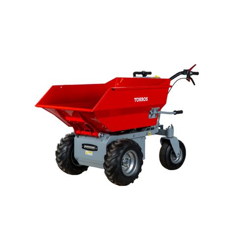 Mini dumper électrique 500kg 216L benne basculante par vérin batterie 48V / 32Ah Torros MED502