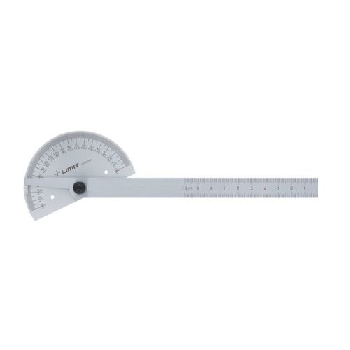 Rapporteur d'angle en tôle d'acier chromé mat disque semi-circulaire plein avec règle 180° 85 mm Limit GBRO