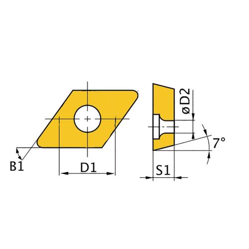 Plaquette avec revêtement 55° DNMG110408 - taille 11 - 5 pcs Optimum DNMG110408