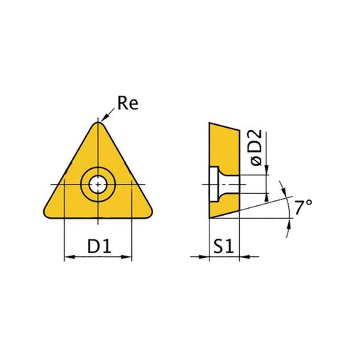 Plaquette avec revêtement 60° TCMT090204 - taille 09 - 5 pcs Optimum TCMT090204