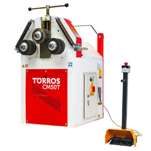 Cintreuse à 3 galets électrique avec 2 galets motorisés positionnement horizontal vertical 1,5 kW 400V Torros CM50T
