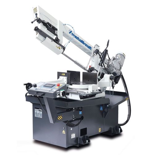 Scie à ruban semi-automatique pour métaux -60/+45° capacité 300 mm 2,4 kW 400V variateur de fréquence 20-100 m/min Metallkraft BMBS300X320 HA-DG