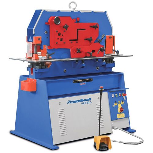 Cisaille combinée hydraulique 60 tonnes poinçonnage de 20 mm épaisseurs de 20 mm 5 stations de travail 5,5 kW 400V Metallkraft HPS 60S